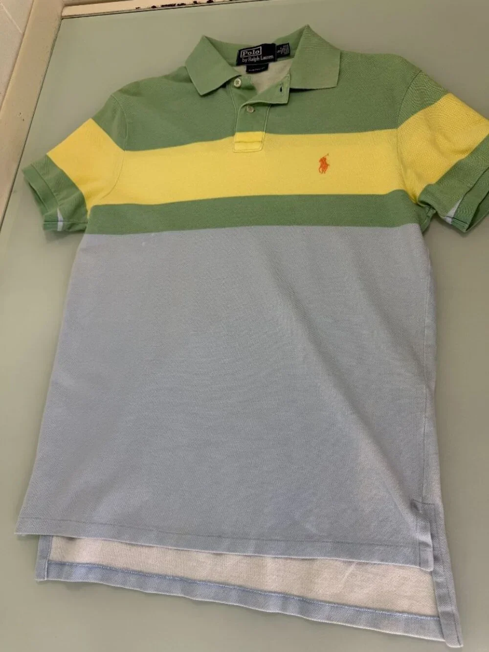 Vintage Polo Ralph Lauren Polo Shirt Colorblock Mens Small S Custom Fit 90's Y2K